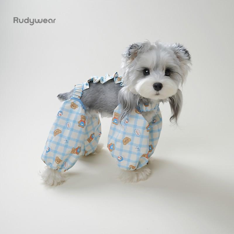 Pet Dust-Proof Leggings Small Dogs Outdoor Walking Pants Blue Cartoon Print XS-XXL