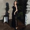 Black dress small evening dress 1011 new banquet temperament Hepburn style celebrity birthday can usually wear dresses