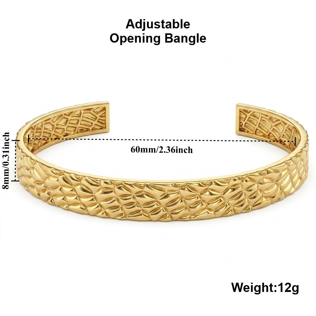 Simple gold diamond patterned open mouth bracelet, luxurious diamond patterned personalized bracelet, daily accessory jewelry золотистый