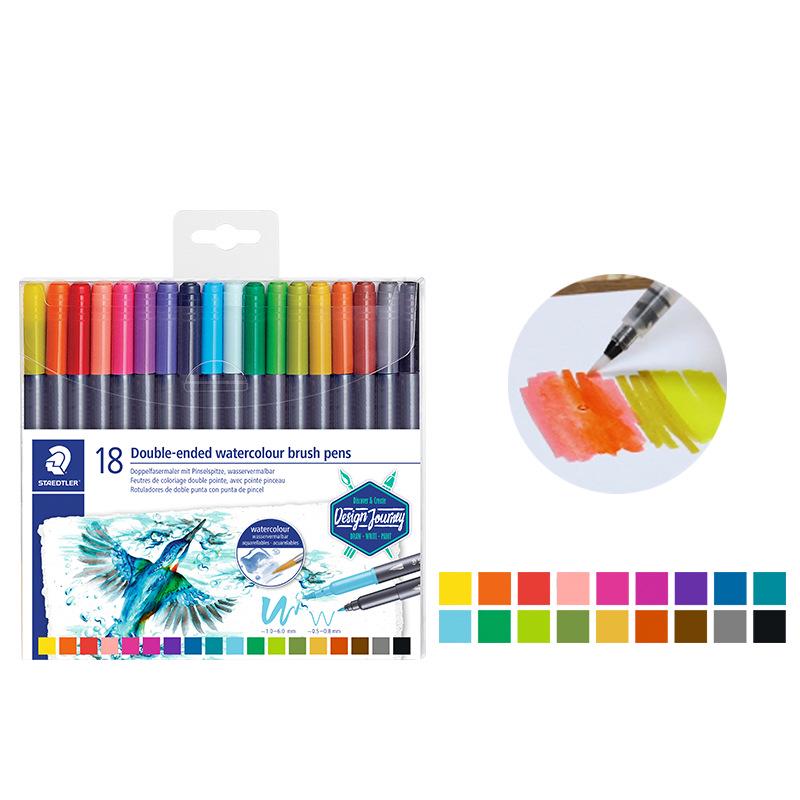 

STAEDTLER 3001 TB 18-Color Water-Soluble Washable Double-Ended Watercolor Pens