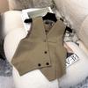 Simple Sleeveless Suit Vest Casual Wide Leg Pants Two-piece Set for Women Elegant Suit Set