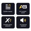 Lettore musicale MP3 con Bluetooth 5.4 HiFi MP4 Walkman Schermo touch completo Altoparlante incorporato Registratore Fotocamera Lettore video FM/E-book