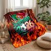 Portugal Football Printed Flannel Blanket Skin Friendly Warm Decorative Throw for Indoor Couch Bed Daily Use