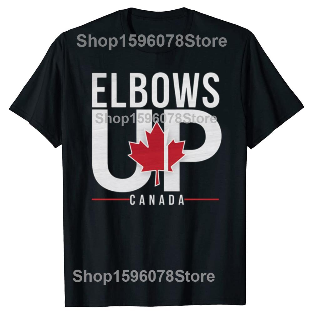 

Retro Elbows Up Canada T Shirt 2025 Canadian Proud Gift T-shirt For Men Women 100% Cotton Soft Unisex Tee Tops EU Size XL