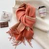 Double-sided solid color imitation cashmere scarf women's winter new thickened warm scarf student scarf shawl