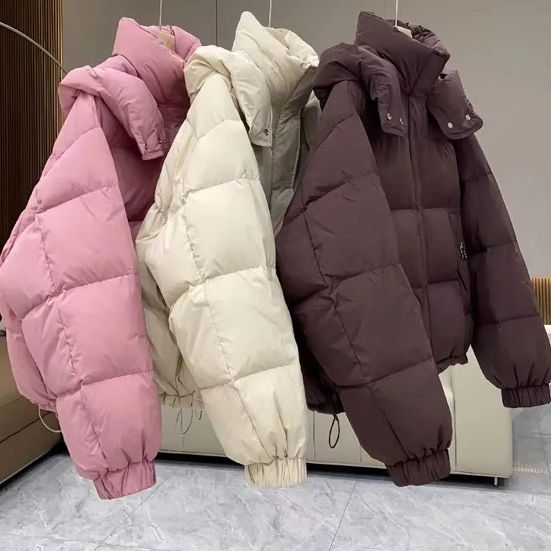 Damen Herbst Winter Verdicken Warme Kapuzenjacke Damen Design Kurze Parkas