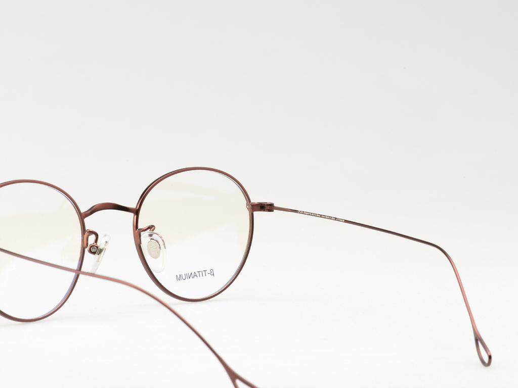 Alloaiweeo [Alo:Ctzen] Ci8709B C3 Beta Titanium Ultra-Light Brown Slim Eyeglass Frame