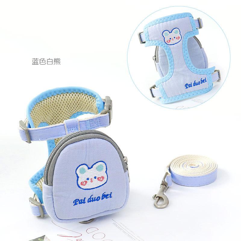 Dog Leash Small Dog Undershirt Chest Strap Teddy Anti-Breakaway Dog Walking Leash Small And Medium-Sized Pets Applicable