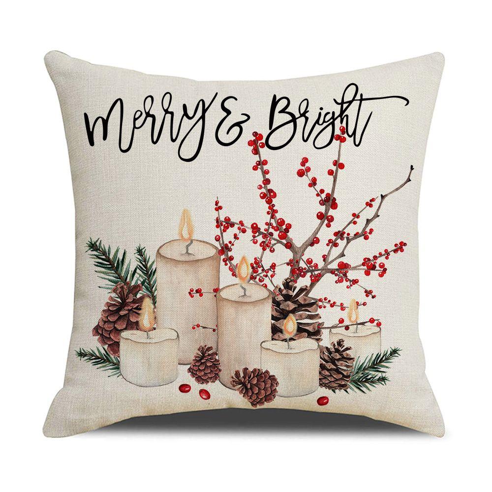 New Year Cartoon Christmas Decorations Christmas Pillowcase Pillow Cover Polyester Cushion Cover
