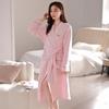 Nightgown Women'S Pajamas Spring And Autumn Thickened Cotton Long-Sleeved Bathrobes Winter Cotton Thin Padded Cotton Autumn And Winter Long Bathrobes