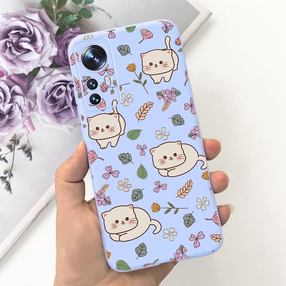 For Xiaomi 12 Case Mi 12X Cover Luxury Flower Cartoon Slim Soft Silicone TPU Back Cover For Xiaomi 12 Pro Funda Mi 12 Ultra Capa