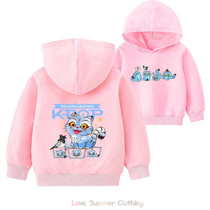 KPop Demon Hunters Hoodie Girls Kids Hooded Sweatshirt  Girls Pullover Hoodies Polyester Outerwear Children's Clothing