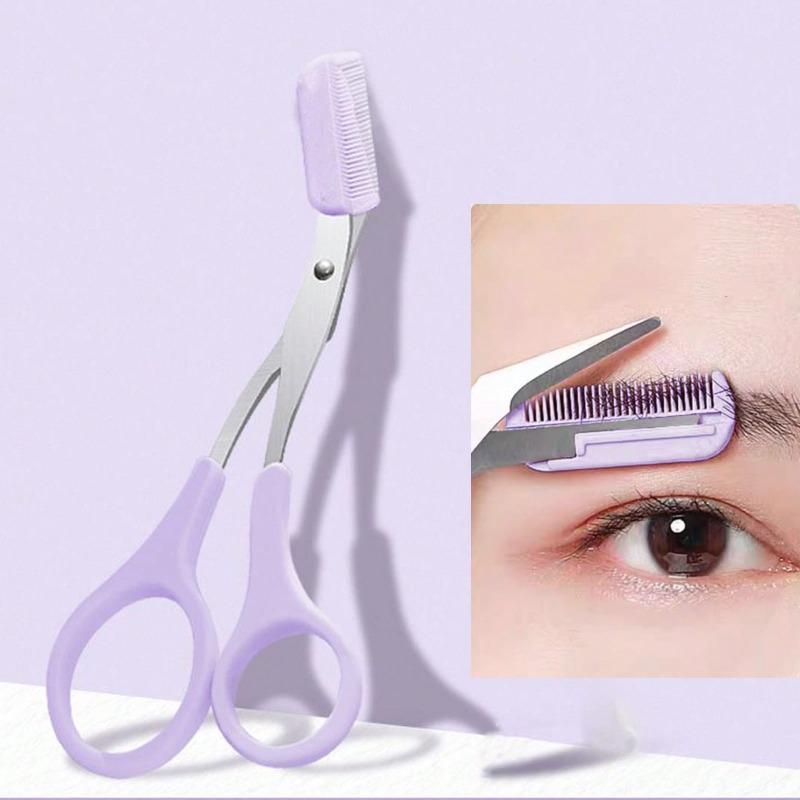 4Pcs/set Stainless Steel Eyebrow Trimmer Scissors With Comb, Beauty Tools, Unisex, Eyebrow Scissors Makeup Tool