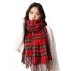 Christmas red plaid scarf women's winter warmth retro senior sense new gift scarf shawl student