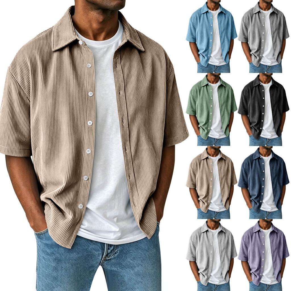 Men's Collared Top Men's Casual And Comfortable Short Sleeved Shirt