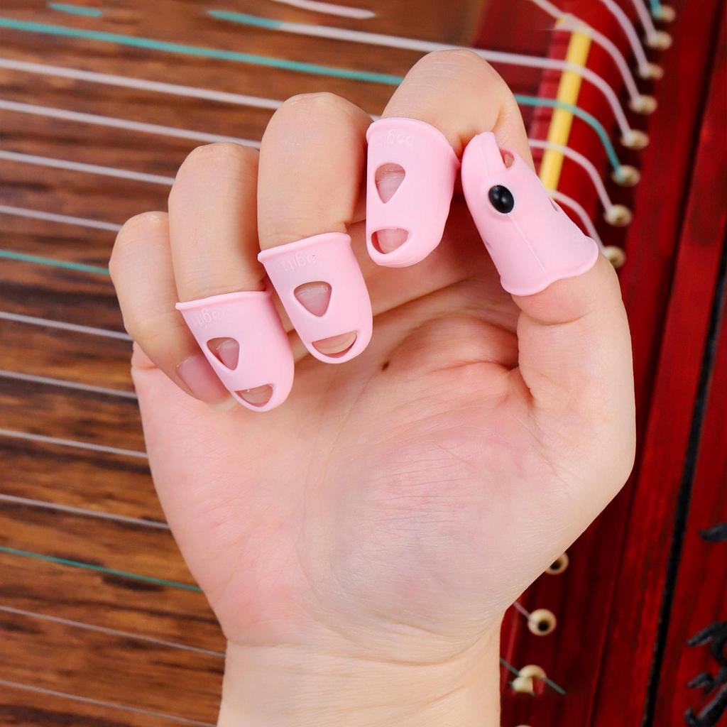 4 Pieces Guitar Finger Guards Fingertip Protection Covers for Guzheng