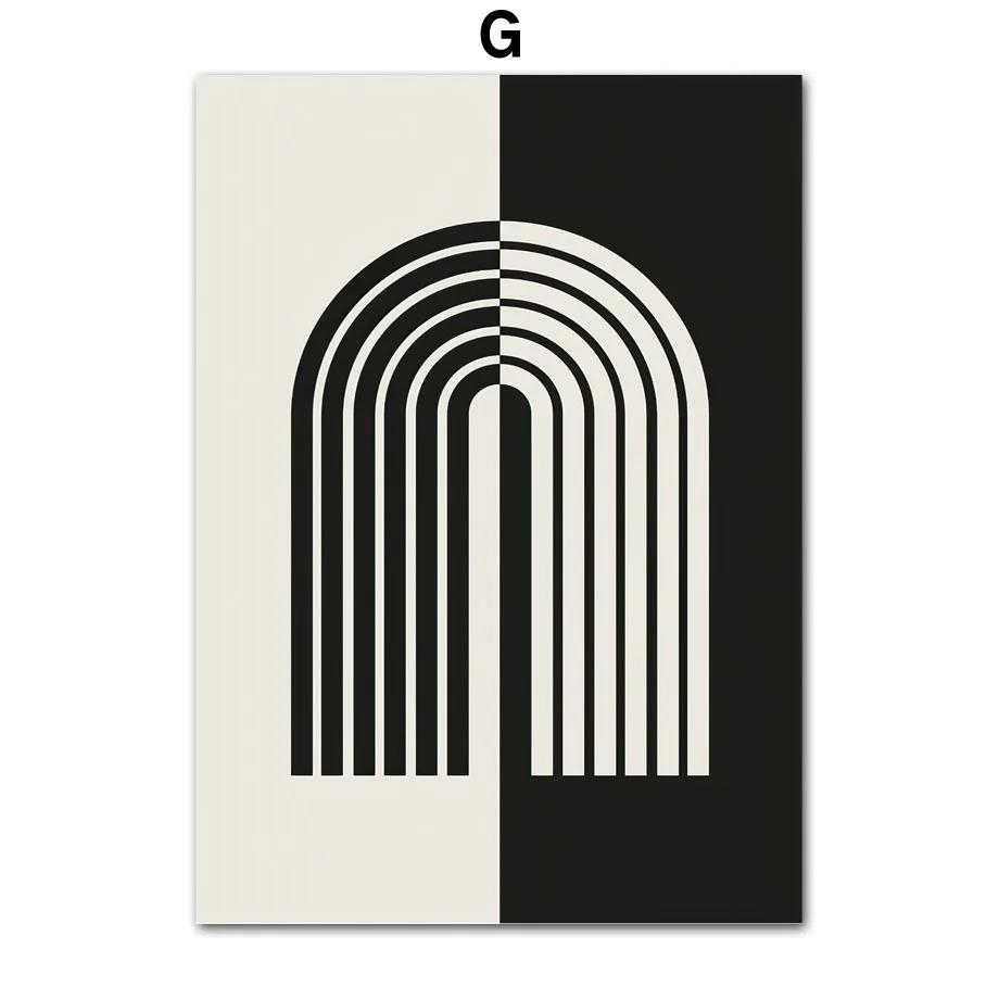 Moderne Abstrakte Formen Geometrische Kunst Schwarze Linie Leinwandmalerei Nordische Poster Und Drucke Wandbilder Für Wohnzimmer Dekor