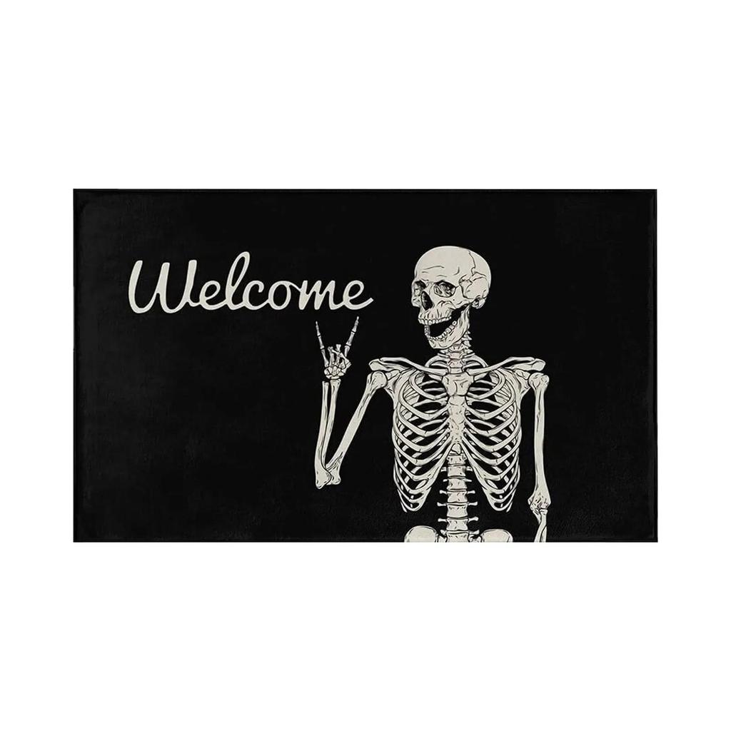 Halloween Print Carpet Cute Ghost Skull Non-slip Welcome Entrance Carpet Kitchen Bedroom Living Room Carpet Decoration