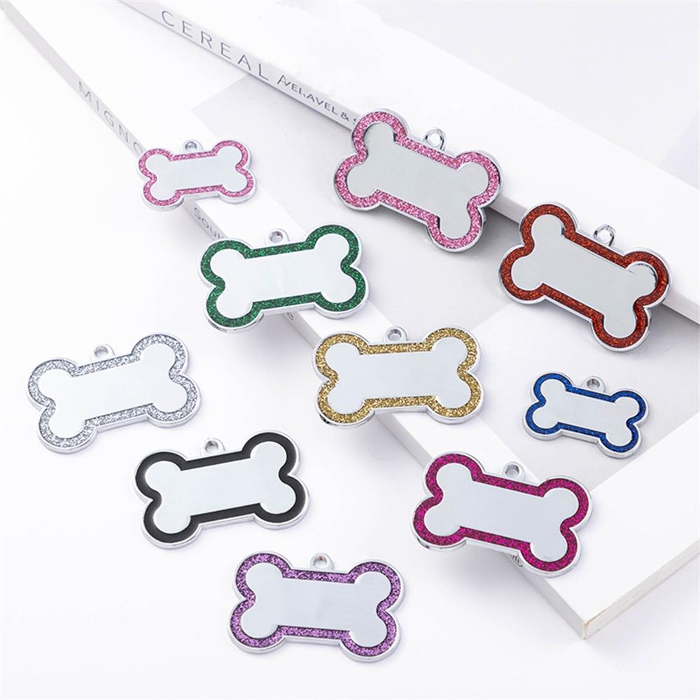50pcs Dog Tags Personalized for Pets Glitter Dog Name Tag for Small Large Dogs Cats