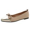 French pointed head color matching light mouth single shoes female 2025 spring and autumn new fairy style gentle and versatile flat shoes beige