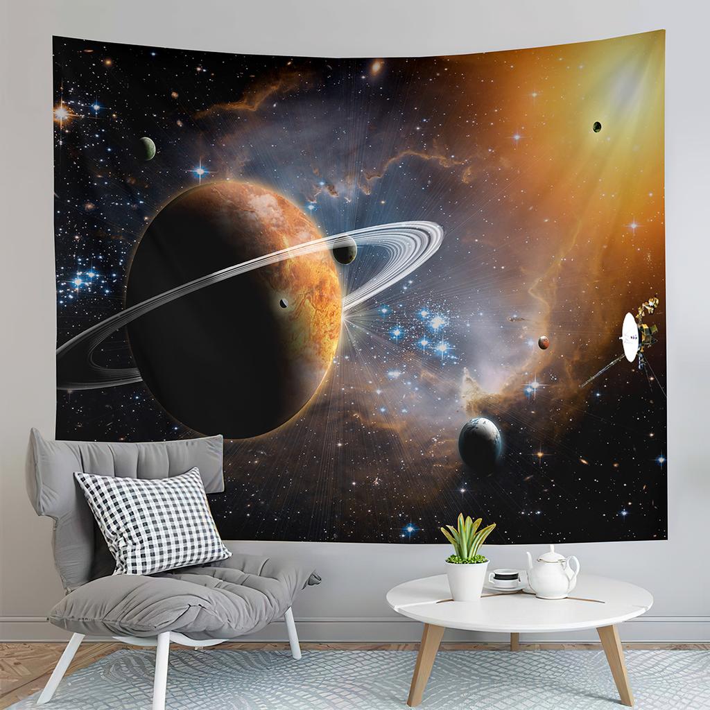 Galaxy Tapestry Mysterious Planet Tapestry Psychedelic Outer Space Tapestry Home Living Room Bedroom Dorm Decor Background Cloth