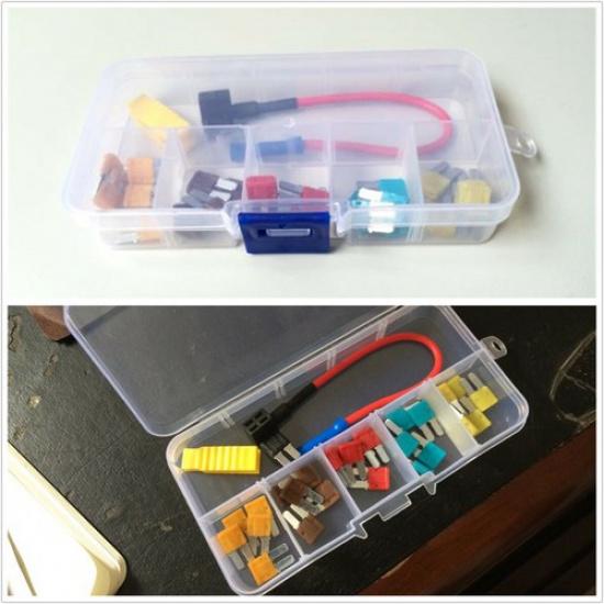 Add-A-Circuit In-line Fuse Holder Fuse Tap Fuse Puller & Micro2 Fuse Set For Car