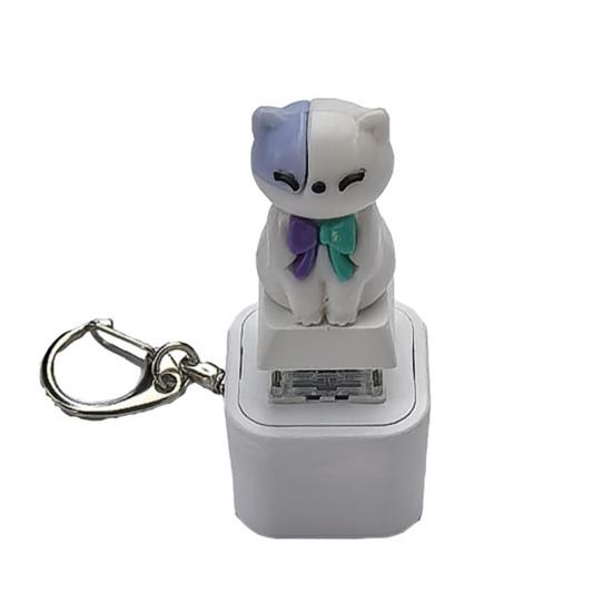 Cat Dog Keyboard Fidget Toy with Colorful Lights Stress Anxiety Relief Puppy Kitten Keyboard Clicker Keychain Portable Decompression Button