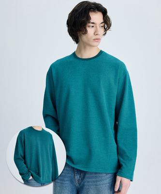 IL CORSO Dual Reversible Striped Long Sleeve T-Shirt Turquoise Blue