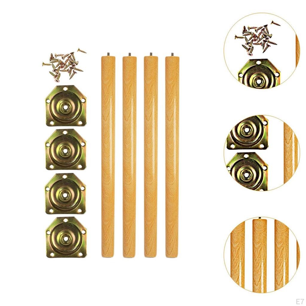 4Pcs Wood Furniture Legs Cabinet Non Slip Accessories Easy To Install Hardware Chair for