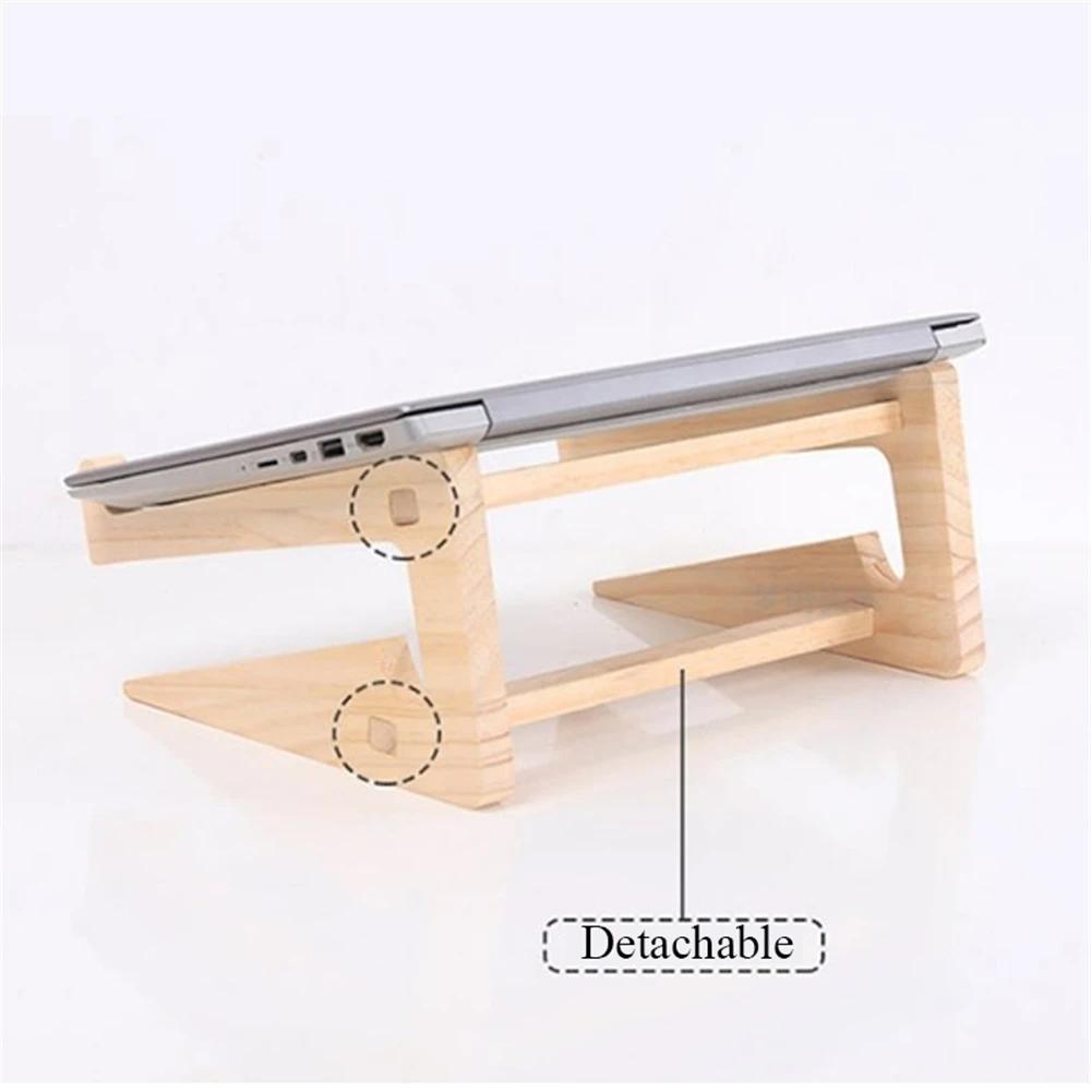 Computer Stand Wooden Laptop Stand Detachable Base Computer Cooling Stand Suitable for Laptops