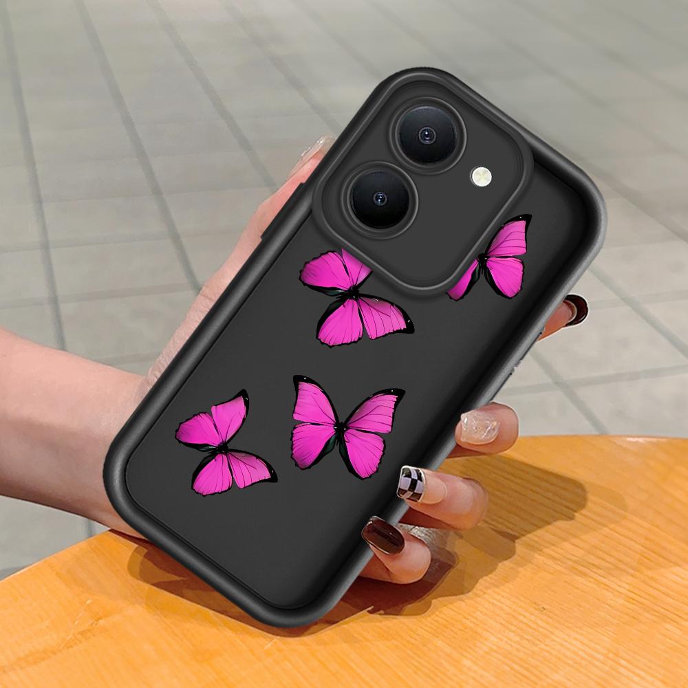 Soft Silicone Square Ladder Printing Pattern Phone Casing Full Cover Camera Shockproof Protection Rubber Case for Vivo