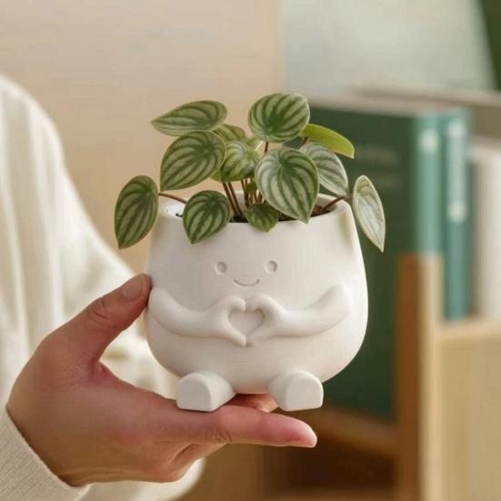 Adornos para Macetas Impresión 3D Lindo Soporte de Planta de Escritorio Duradero PLA Decoración del Hogar para Suculentas