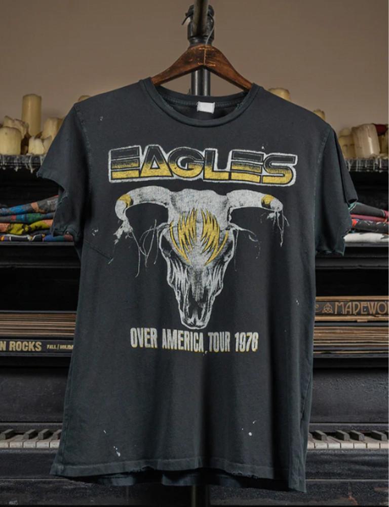 The Eagles band Over America Tour 1978 Black T shirt Unisex NH27458 Unisex T-Shirt M