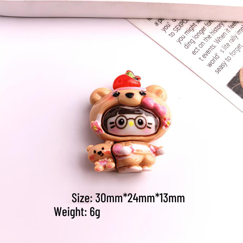 Cartoon Cat Girl DIY Resin Keychain & Magnet - Cute Kawaii Accessories
