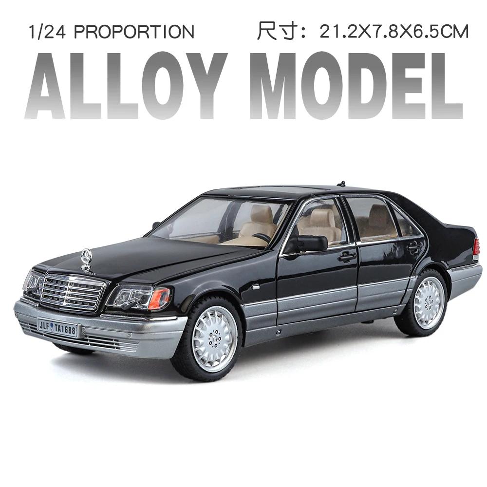 CTEJP1 1:24 Mercedes Benzs W140 S320 Classic Sedan Alloy Scale Car Model Diecast Metal Sound&Light Children Toy Car Vehicles Gift