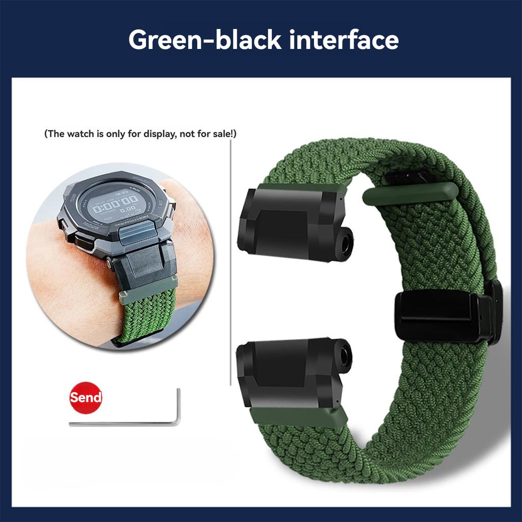 GBD-300 Elastiskt nylonband För Casio G-SHOCK 3568 GBD300 GBD-300-1JF modifierat tyg Klockarmband herr Armband handledsband