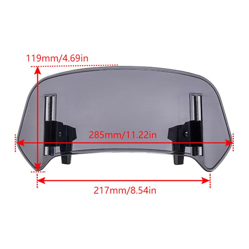 Universal Motorcycle Windshield Extension Adjustable Spoiler Clamp On Windscreen Deflector Wind Protection For Most Motorcycle M