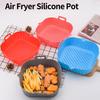 Silicone Air Fryer Special Tray Food Safety Reusable Square Barbecue Mat Baking Tray Oven Baking Mold Plate Suitable for Kitchen