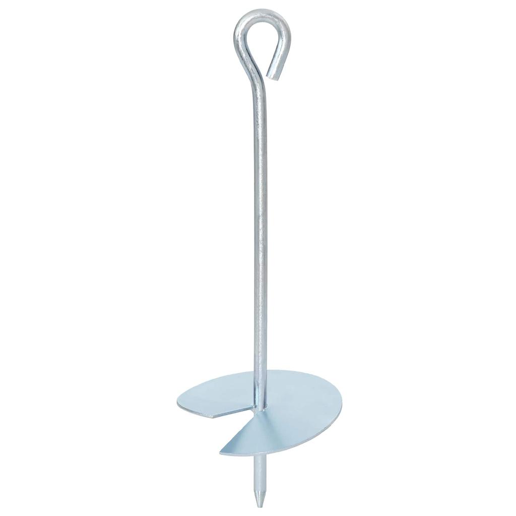 Ground Anchors 2 Pcs Silver Ø10 X 30 Cm Galvanized Metal
