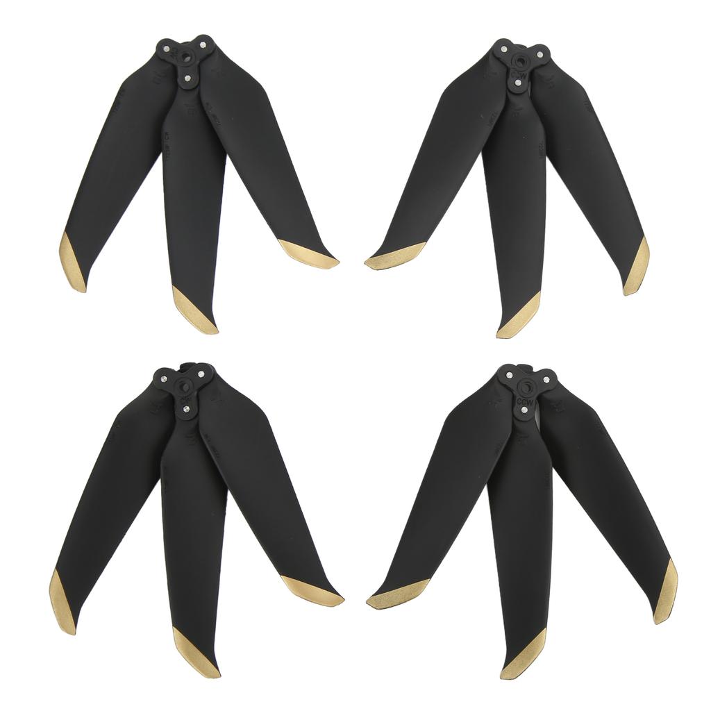 4 Pcs 3 Blade Drone Propeller Replacement Low Noise Drone Propeller Accessories for Air 2Black Gold Edge