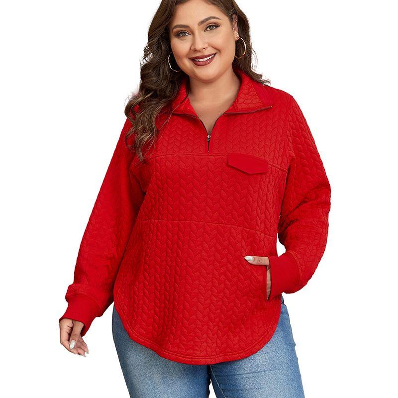 American Shiying Plus Size Half Zipper Pullover Knitwear Female 2025 Winter New Arrival Pure Color Hoodless Sweater Female
