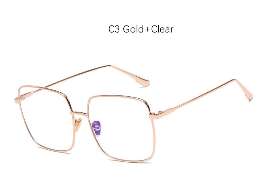 Classic Square Transparent Glasses Frame Women Fashion Brand Anti Blue Light Eyeglasses Ladies Vintage Trendy Sunglasses