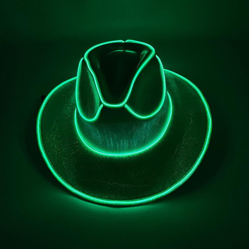 Iridescent LED Light-up Sequin Cowboy Hat for Christmas and Halloween Carnival