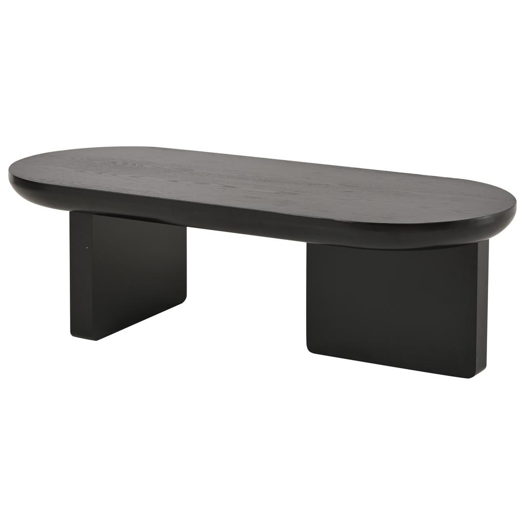 N625P300081S) 119.7*49.8*35.5 cm Black Modern Minimalist Coffee Table, Spray-Painted Living Room Table, Oval, MDF