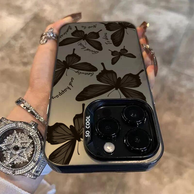Case For  Redmi Note 13 12 11 10 Pro Plus 12S 11S Redmi 12 13C 4G K70U Protect Cover Silvery IMD Fashion Butterfly Fundas
