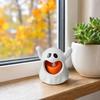 Halloween Ghost Candle Holder with LED Candle, Cute Tea Light Tabletop Decoration Holder, Spooky for Indoor Home Decor, Holiday Party Supplies Shaped