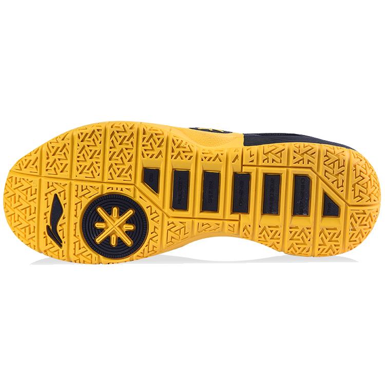 Li Ning All City 7 Cushioning, Wear Resistant Mid top Performance Basketball Shoes Men's Black Yellow ABAN047-10
