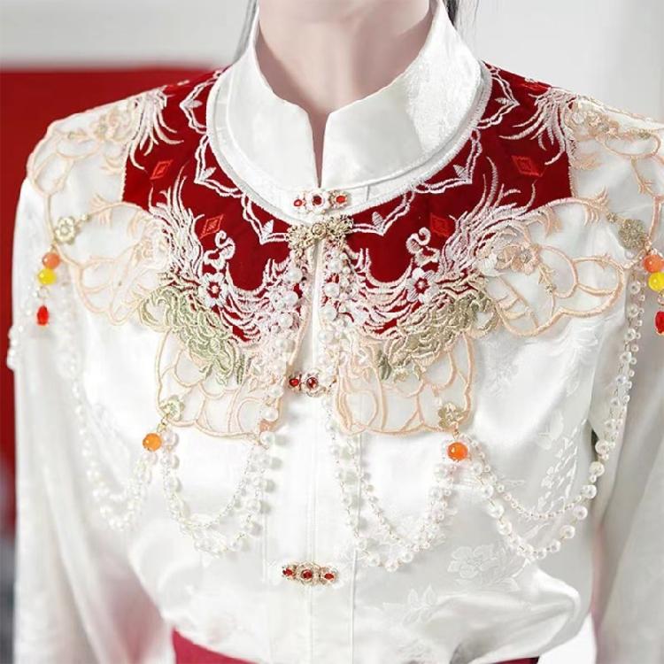 Yunjian Collar Decorative Hanfu Tassels Pearls False Collar Detachable Collar