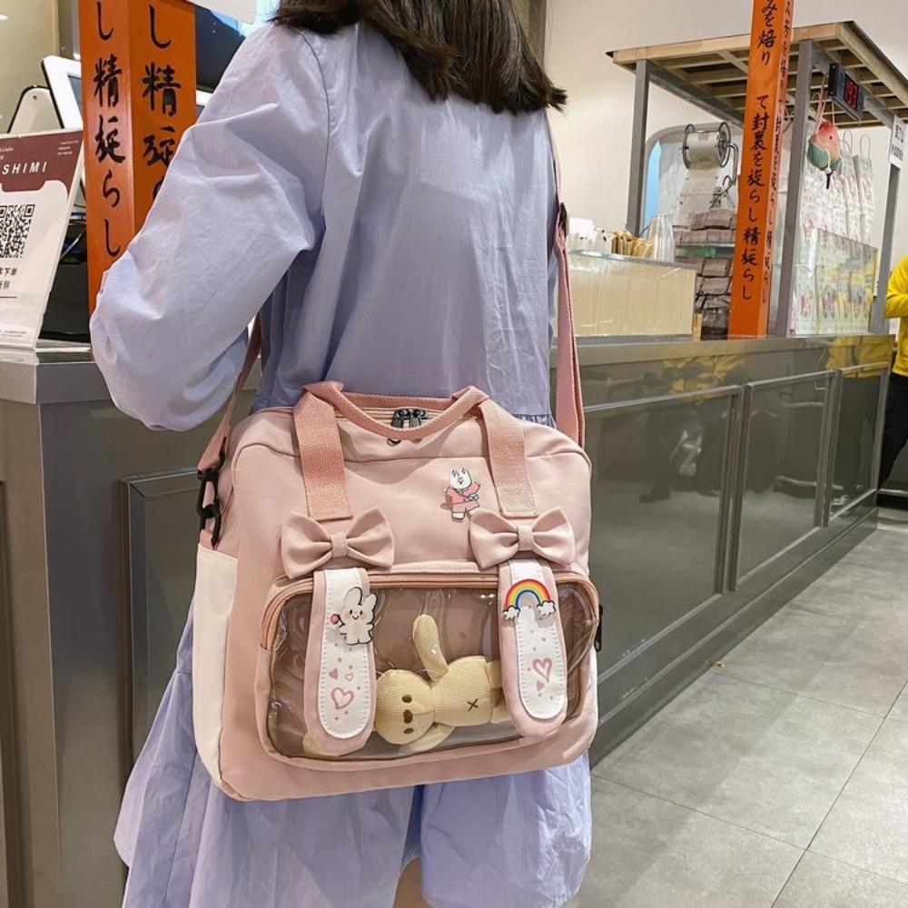 

Милая хлопковая кукла Ita Bag, нейлоновая сумка через плечо, новый прозрачный рюкзак с бантом