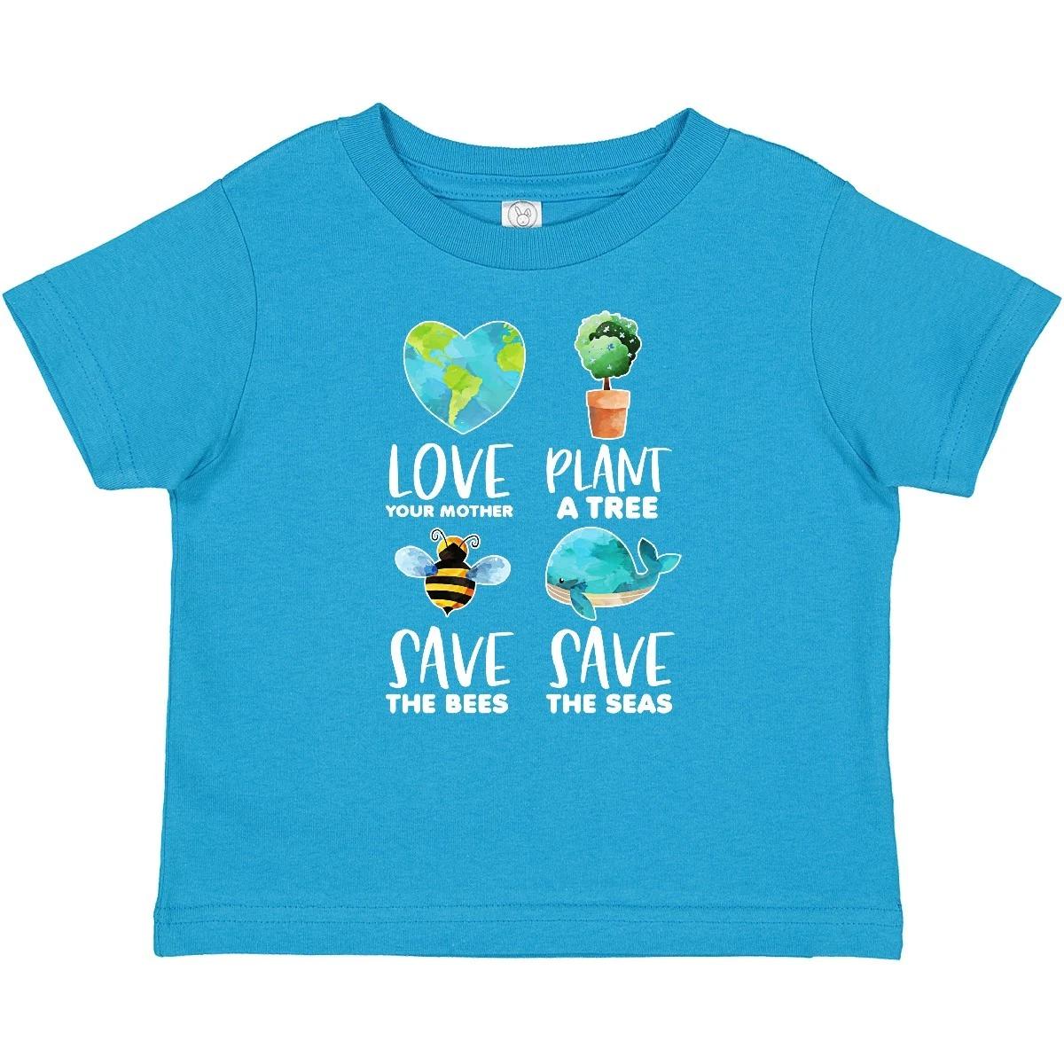 Inktastic Earth Day Plant A Tree Save The Bees Save The Seas Love Baby T-Shirt 130